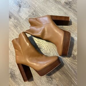 madden girl - tan heeled ankle boot